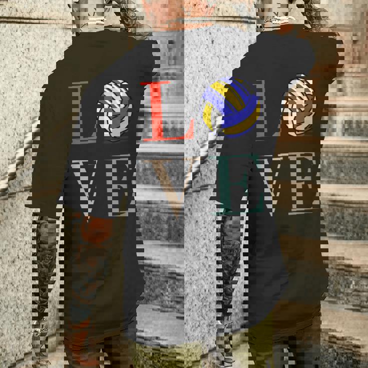 バレーボール 面白い バレー部 おもしろ 文字入り 服 おもしろグッズ 文字 ネタ メンズ Love 部活 メンズTシャツ バックプリント 彼への贈り物