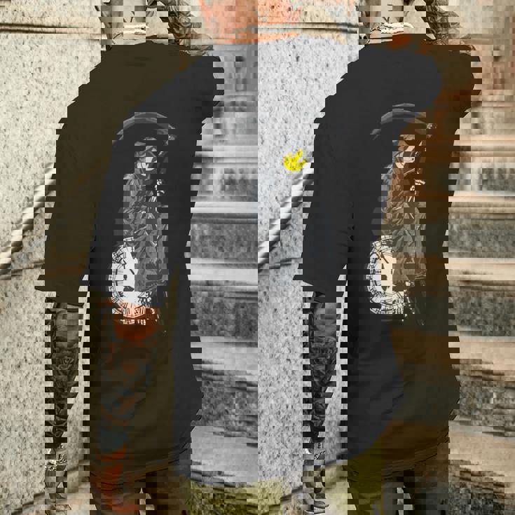 バンクシーの死神時計 メンズTシャツ バックプリント 彼への贈り物