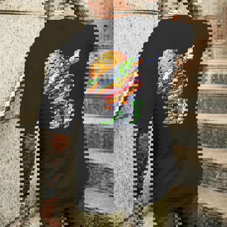 バーガー ダビング チーズ バーガー デイダンス 面白い ハンバーガー メンズTシャツ バックプリント 彼への贈り物