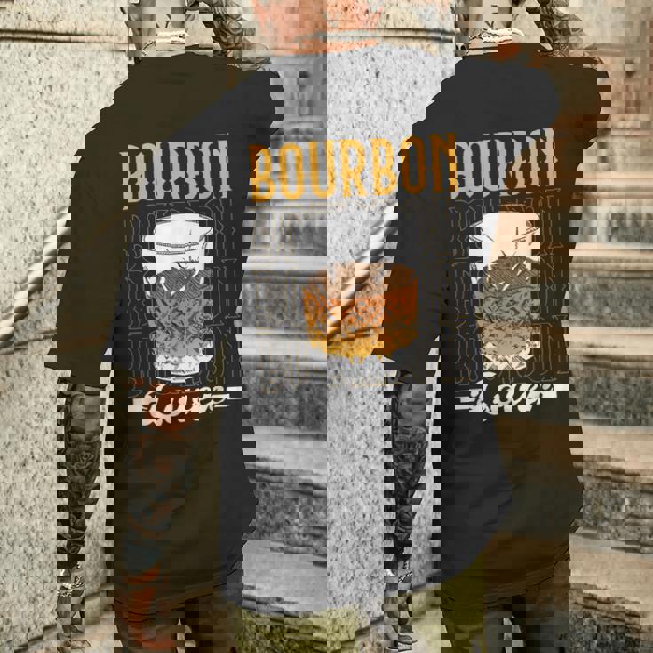 バーボンラバー 恋人 酒飲み 飲酒 ドリンク バーボン メンズTシャツ バックプリント 彼への贈り物