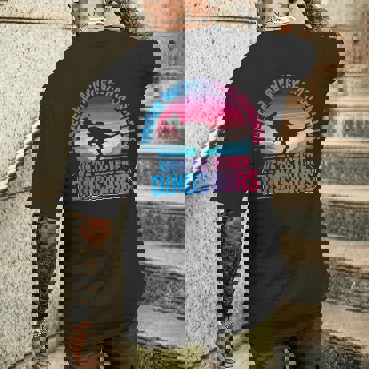 パキケファロサウルス ぬいぐるみ 恐竜 古生物学者 メンズTシャツ バックプリント 彼への贈り物