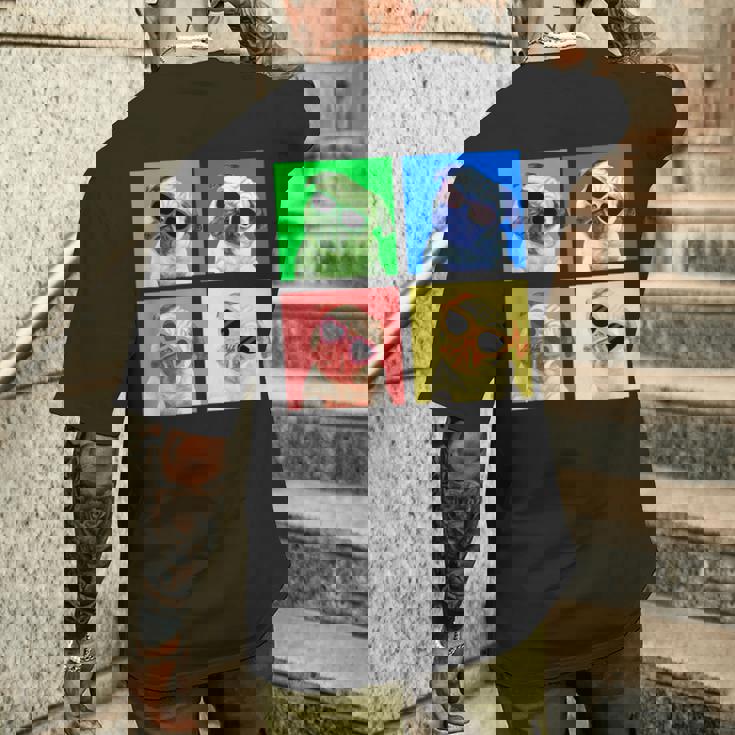 パグ 面白いtシャツ 犬 かわいい メンズ 子供 おもしろ 服 雑貨 グッズ ネタ わんこ イヌ 黒パグ メンズTシャツ バックプリント 彼への贈り物