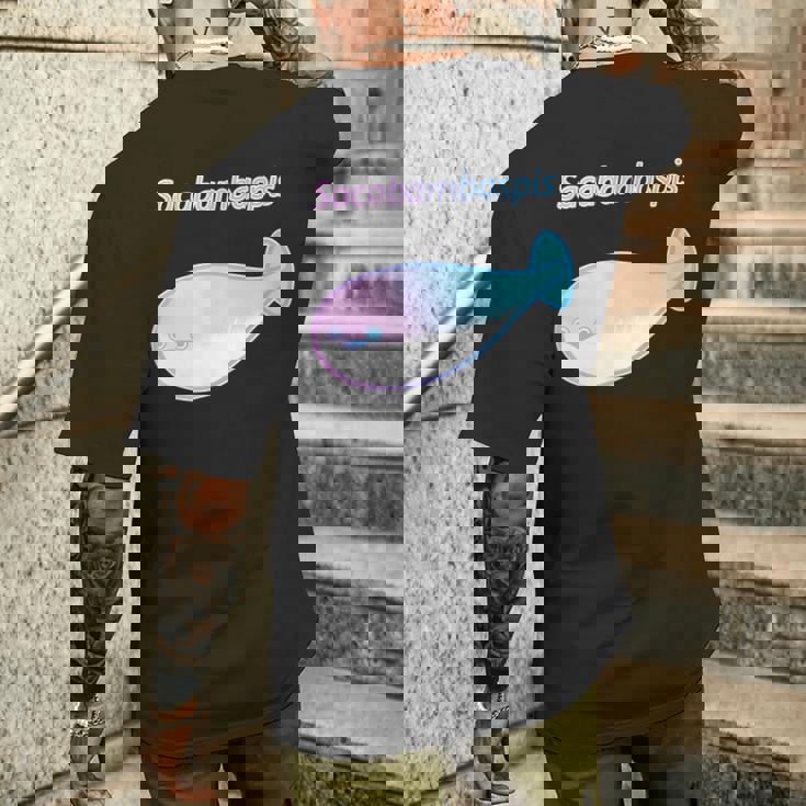 パステルカラーのサカバンバスピス おもしろ ネタ かわいい プレセント メンズTシャツ バックプリント 彼への贈り物