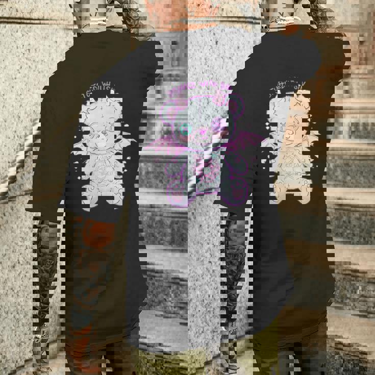 パステルゴス カワイイ 鬼熊 不気味 かわいい メンズTシャツ バックプリント 彼への贈り物