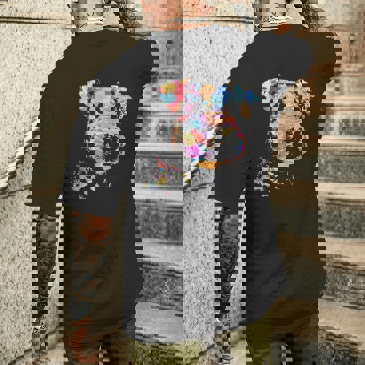 パステルペイント エアデールテリアポートレート メンズTシャツ バックプリント 彼への贈り物