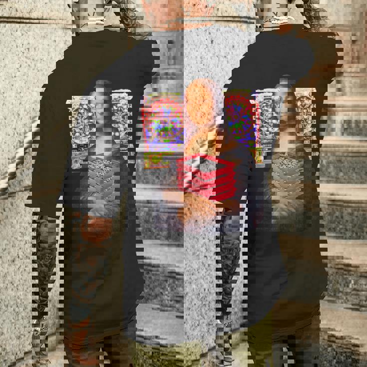 パチンカス 面白いtシャツ モナリザ パチンコ ギャンブル メンズ おもしろ 服 おもしろグッズ ネタ ウケ狙い メンズTシャツ バックプリント 彼への贈り物