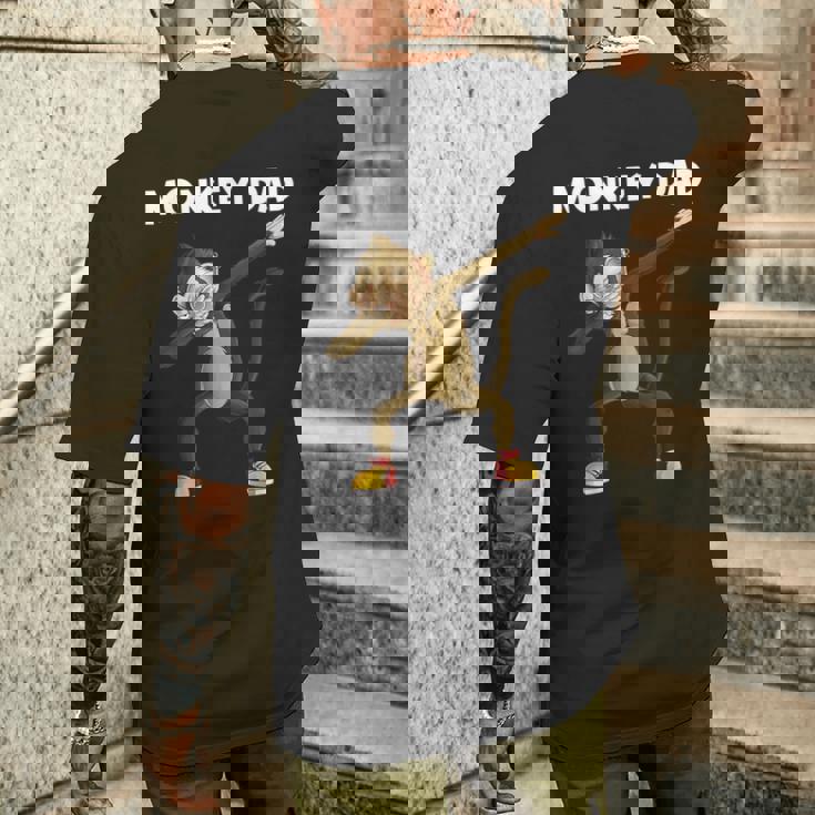 パパ・ゴリラ猿 チンパンジー 動物 かわいい猿 ギフト メンズTシャツ バックプリント 彼への贈り物