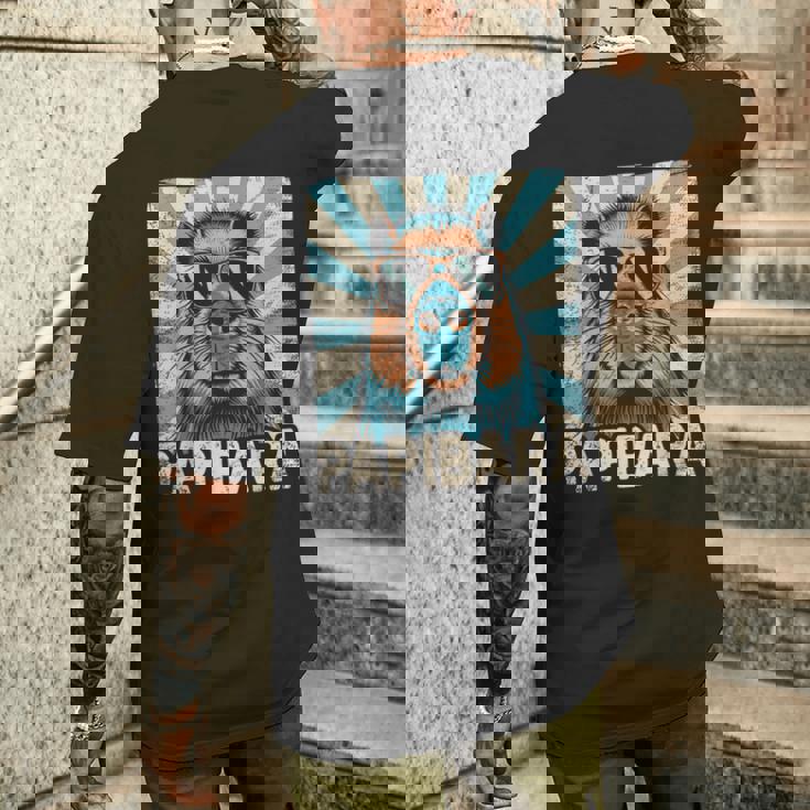 パピバラ おもしろカピバラ 最高のお父さん 父の日 カピバラ メンズTシャツ バックプリント 彼への贈り物