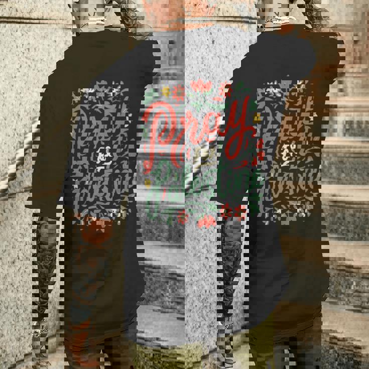 パレスチナのために祈り、戦争を止め、反戦、平和 メンズTシャツ バックプリント 彼への贈り物