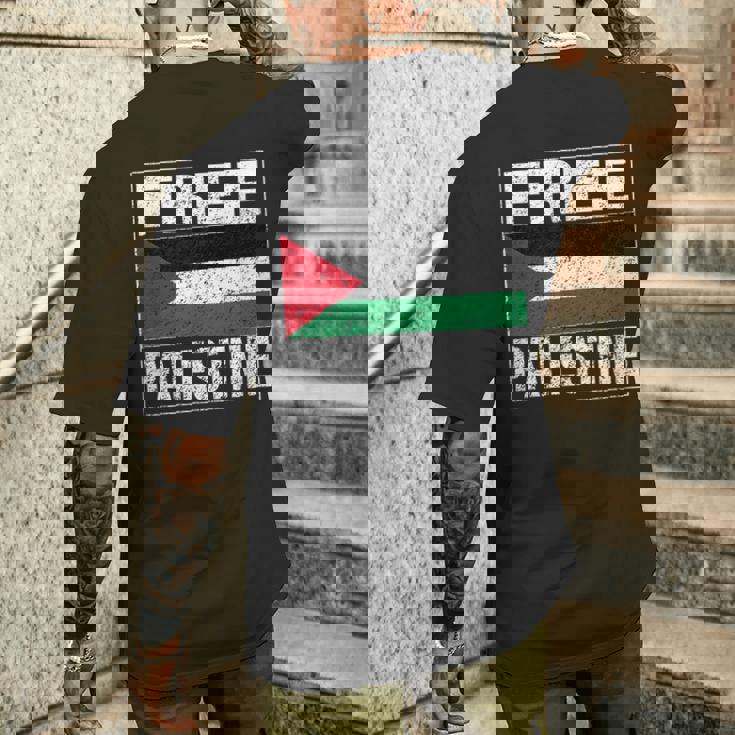 パレスチナの国旗 パレスチナが好きです メンズTシャツ バックプリント 彼への贈り物