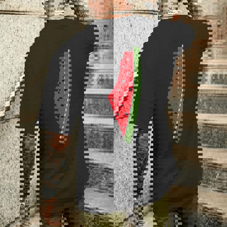 パレスチナ平和 パレスチナのスイカ メンズTシャツ バックプリント 彼への贈り物