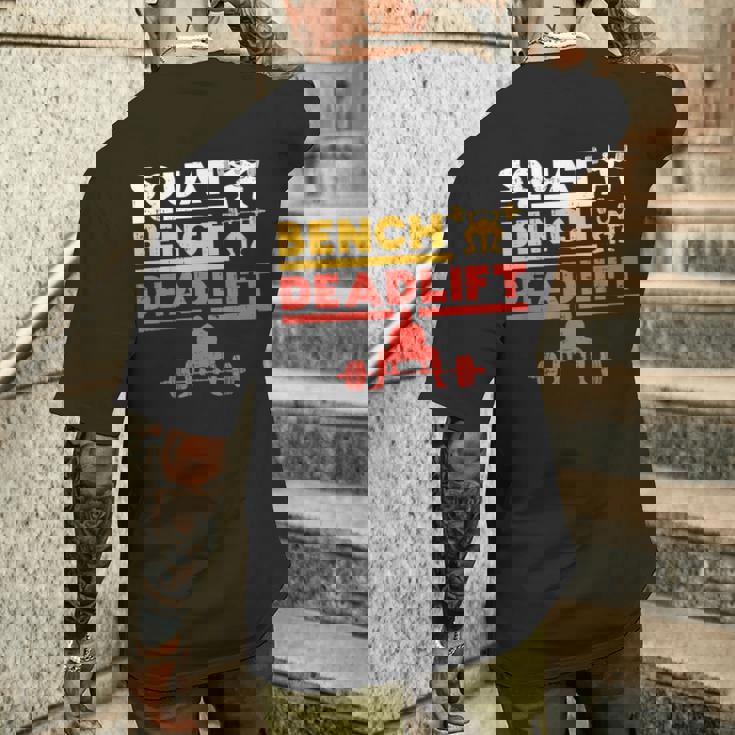 パワーリフティング、スクワット、ベンチ、デッドリフト、ウェイトリフティングtシャツ メンズTシャツ バックプリント 彼への贈り物