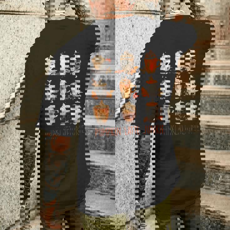 パンプキンラテ ジャンキー 秋 バイブ 秋 感謝祭 メンズTシャツ バックプリント 彼への贈り物