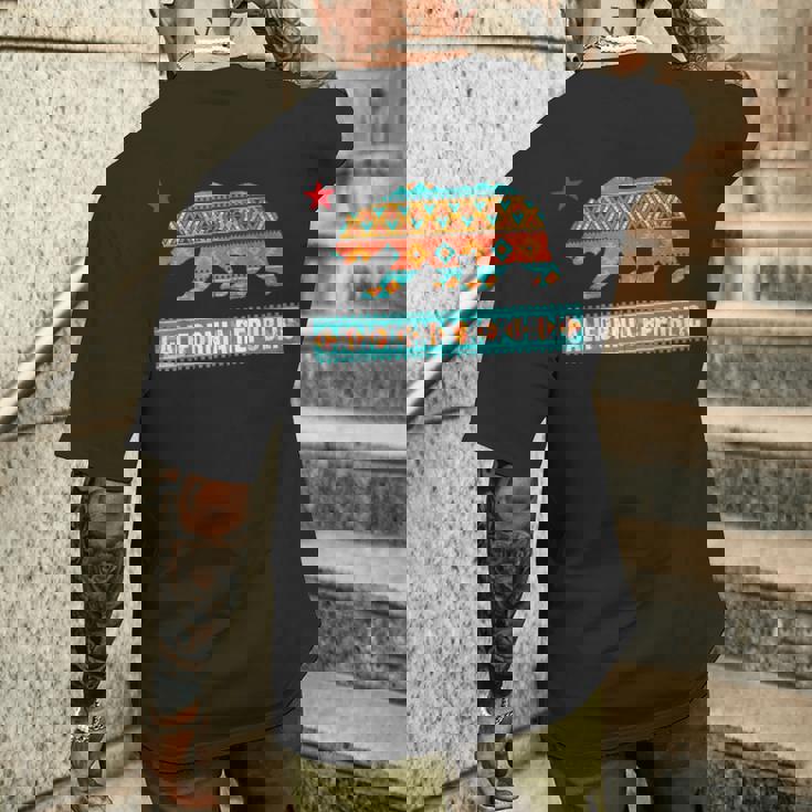 ヒッピー カリフォルニア リパブリック ネイティブ アメリカン パターン シャツ メンズTシャツ バックプリント 彼への贈り物