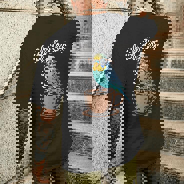 ヒップスター セキセイインコ コーヒー セキセイインコ メンズTシャツ バックプリント 彼への贈り物