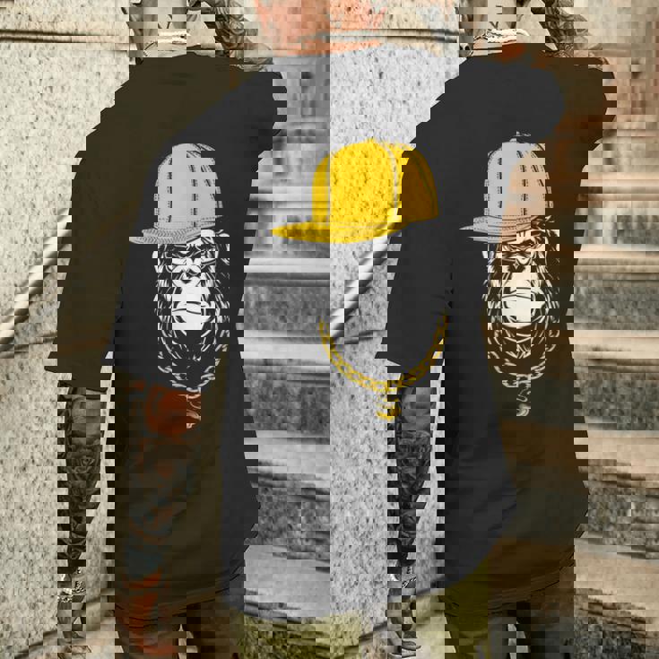 ヒップホップ ゴリラ ラッパー メンズTシャツ バックプリント 彼への贈り物