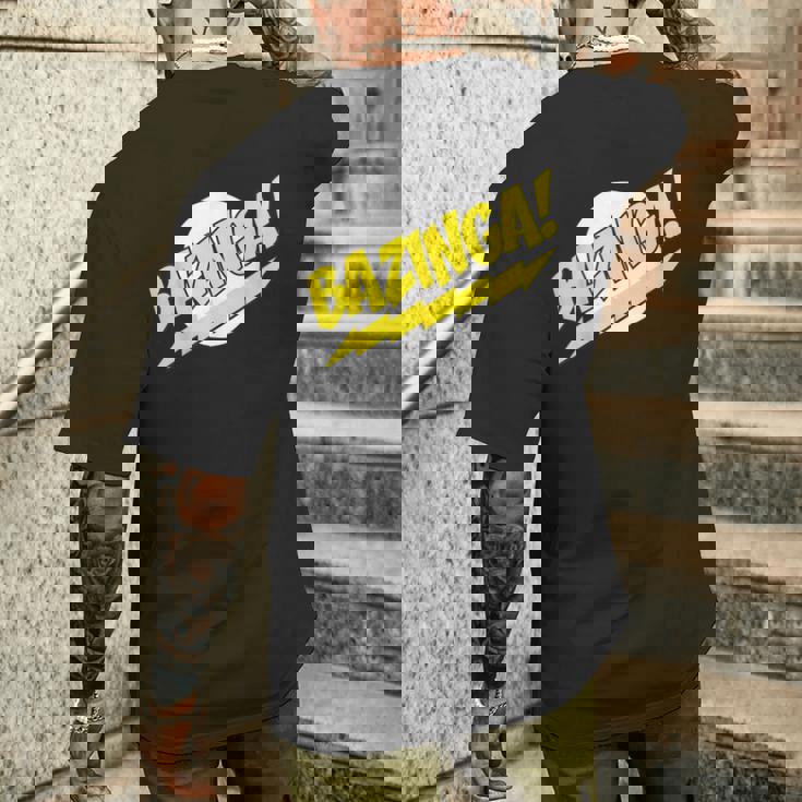 ビッグバン理論ロゴ Bazinga メンズTシャツ バックプリント 彼への贈り物