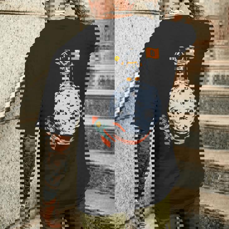 ビットコイン・ザ・ムーン・クリプト メンズTシャツ バックプリント 彼への贈り物