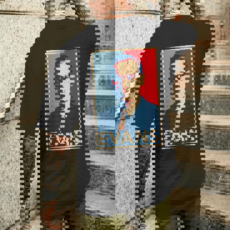 ビル・エヴァンス・ホープ ポスター グレート・オブ・ジャズ・ヒストリー メンズTシャツ バックプリント 彼への贈り物