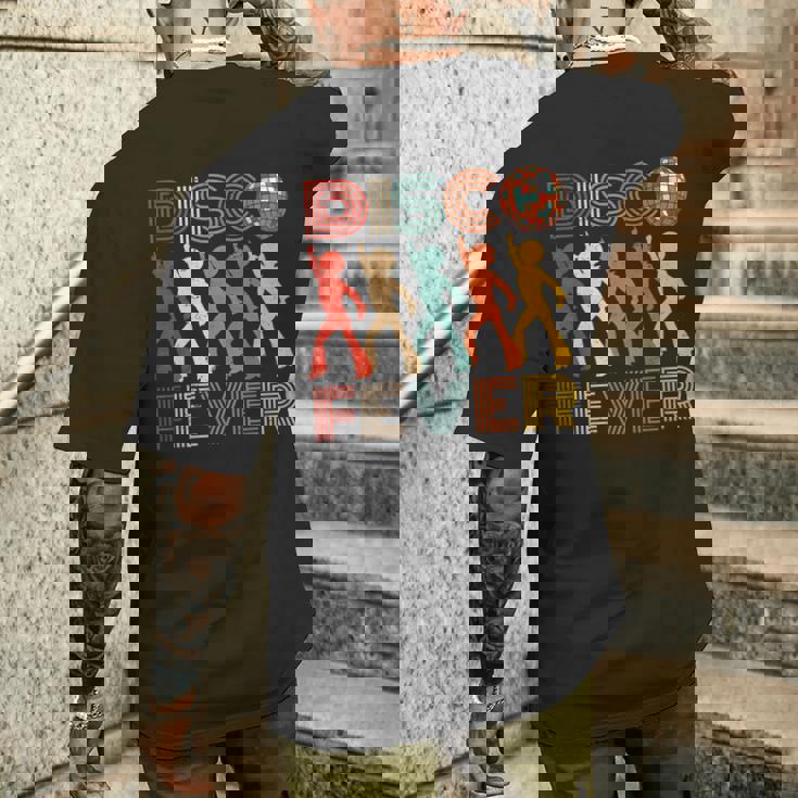 ビンテージ レトロ ディスコ フィーバー 70 年代 80 年代のファミリー パーティー ダンス テーマ メンズTシャツ バックプリント 彼への贈り物