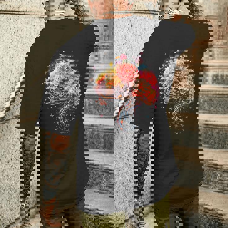 ビンテージ 人体解剖学 脳 カラフル 脳 科学と芸術 メンズTシャツ バックプリント 彼への贈り物