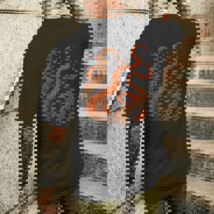 ビンテージ海モンスターtシャツ ディープオーシャンアートグラフィックtシャツ メンズTシャツ バックプリント 彼への贈り物