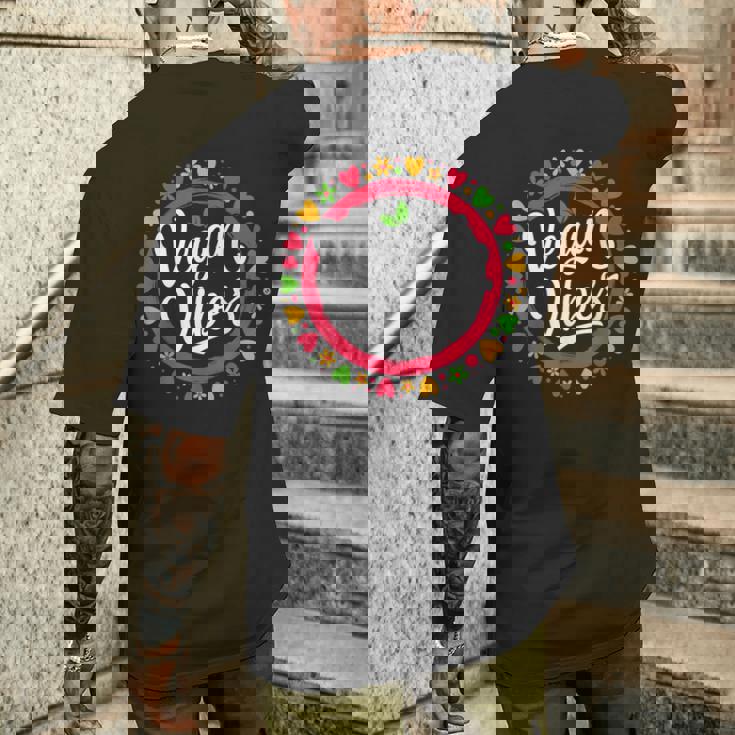 ビーガンバイブ 面白い 菜食主義 草食動物 ベジタリアン感謝 メンズTシャツ バックプリント 彼への贈り物