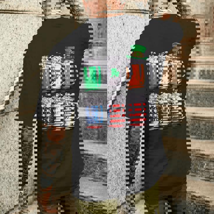 ビール聖パトリックデー メンズ アイルランドのアメリカ国旗 ドリンクマグ メンズTシャツ バックプリント 彼への贈り物