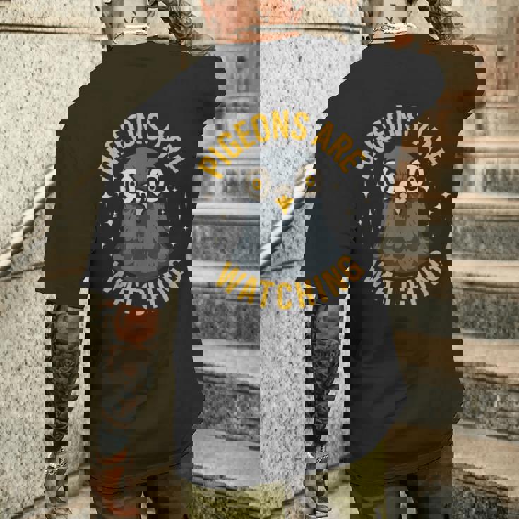 ピジョン 恋人 アーバン 鳥 生活 シティ 野生動物 パンくず バンディット メンズTシャツ バックプリント 彼への贈り物