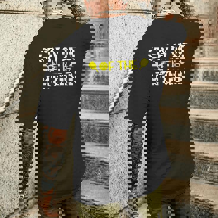 ピックルボール キッチンから離れてください ピックルボール メンズTシャツ バックプリント 彼への贈り物