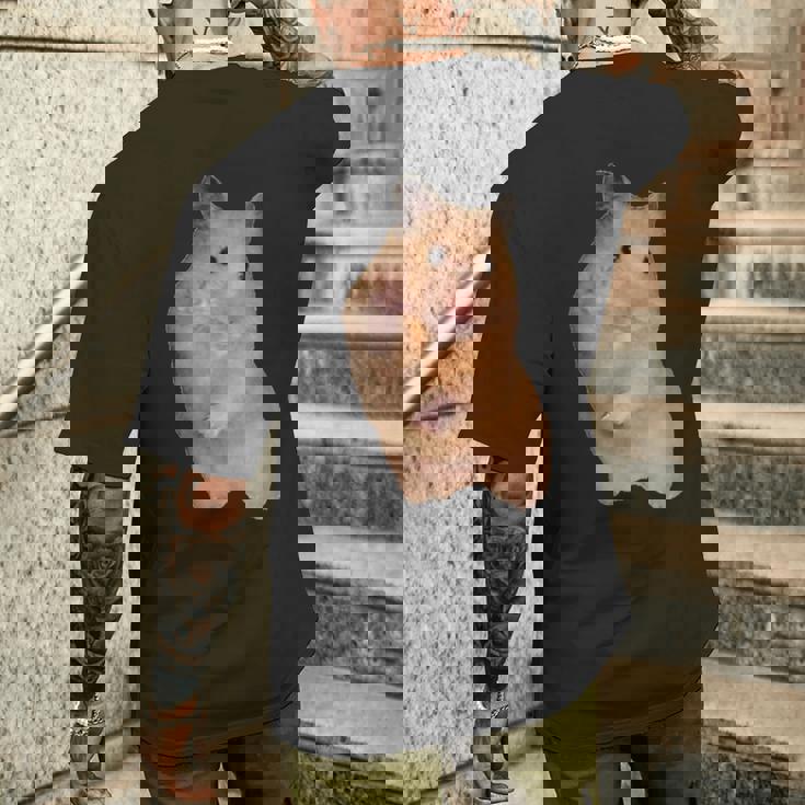 ピースサイン ハムスター ミーム メンズTシャツ バックプリント 彼への贈り物