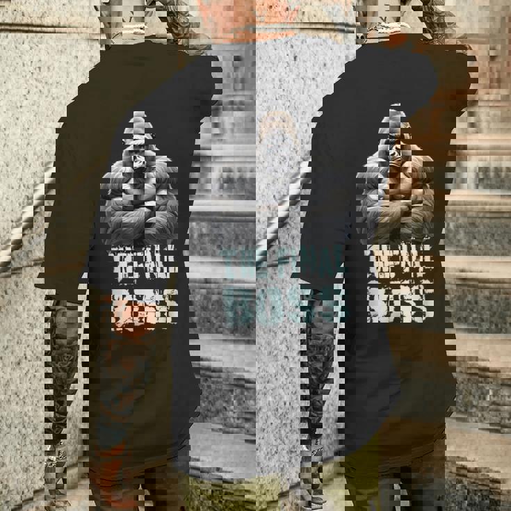 ファイナルボス シルバーバック ゴリラデザイン メンズTシャツ バックプリント 彼への贈り物