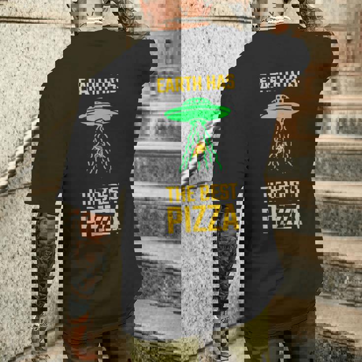 ファニー Ufoピザスペース 宇宙人 地球外生物 メンズTシャツ バックプリント 彼への贈り物