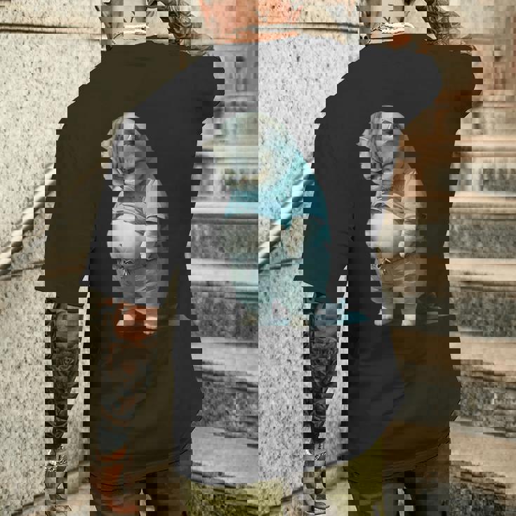 ファニー ファット キャット 子猫 アート デザイン 猫 飼い主 ペット愛好家 ギフト メンズTシャツ バックプリント 彼への贈り物