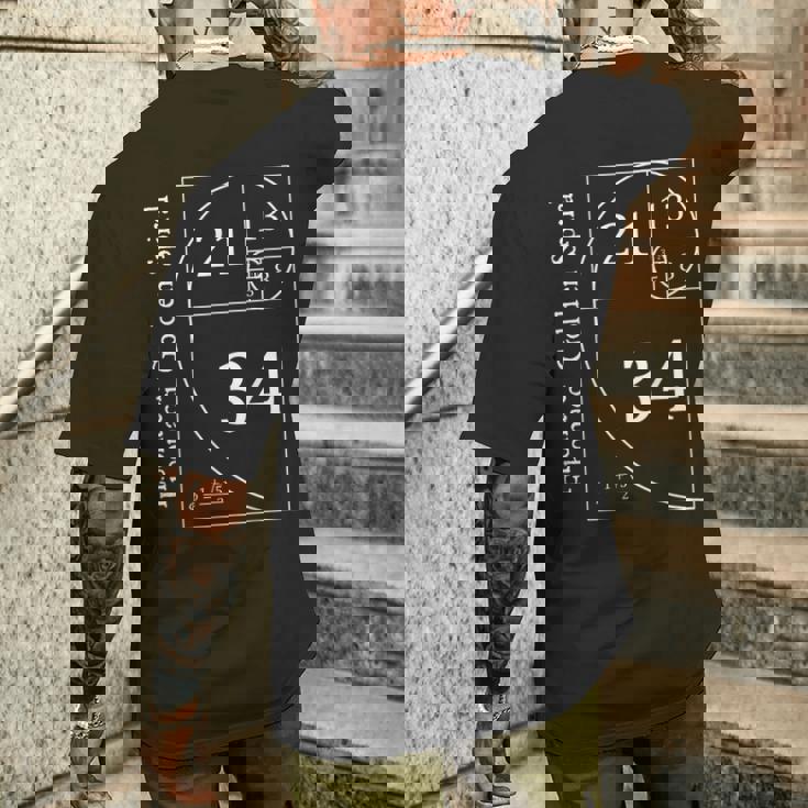 ファニー フィボナッチ ゴールド スパイラル オタク 数学教師 ギフト メンズTシャツ バックプリント 彼への贈り物