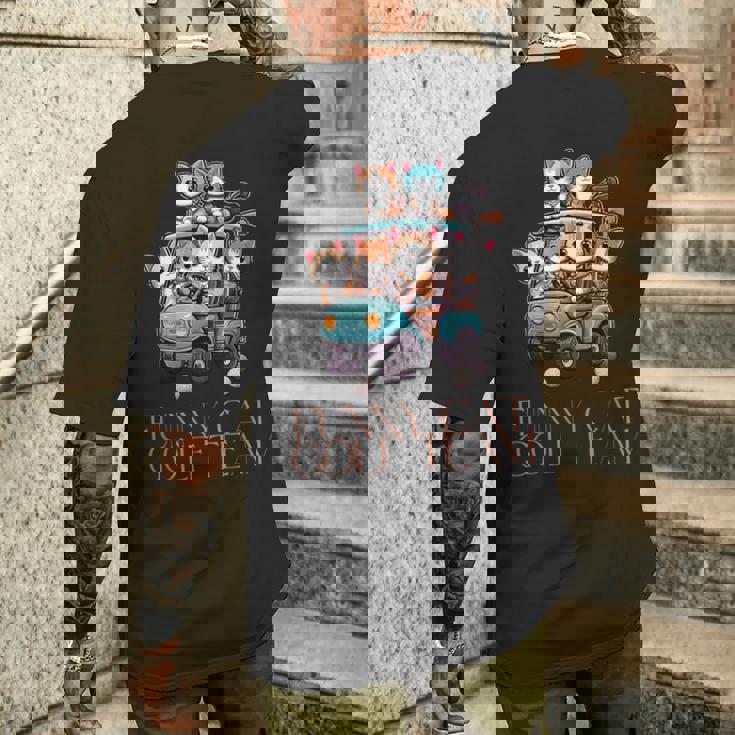 ファニーキャットゴルフチーム アニメ メンズTシャツ バックプリント 彼への贈り物