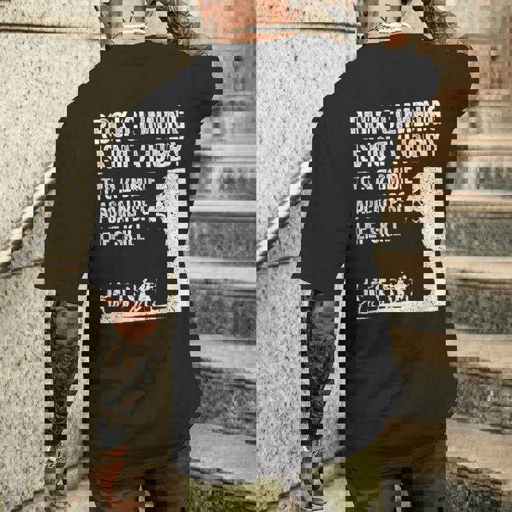 ファニーロッククライマーギフト 男女兼用 クールなゾンビクライミングに メンズTシャツ バックプリント 彼への贈り物