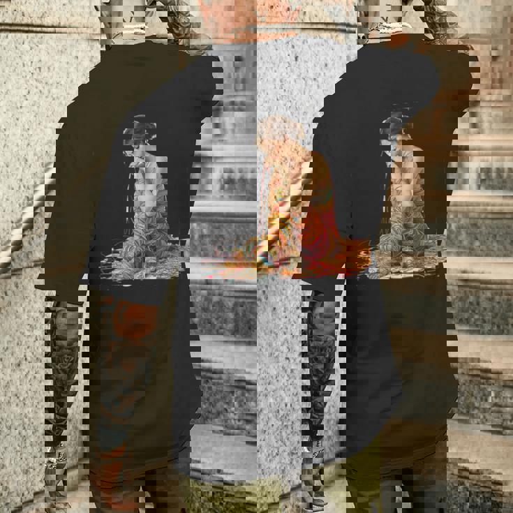 ファンタジー織りラップ糸 メンズTシャツ バックプリント 彼への贈り物