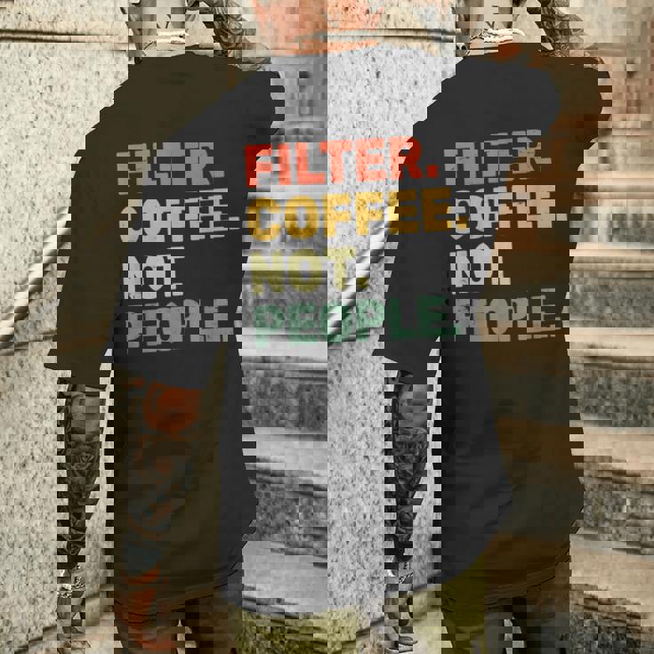 フィルターコーヒー Not People エスプレッソ バリスタ カフェ コーヒーオーバー メンズTシャツ バックプリント 彼への贈り物