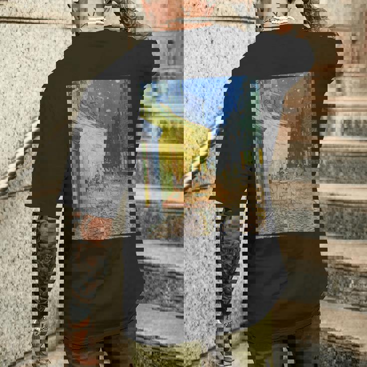 フィンセントファンゴッホの夜のカフェテラス メンズTシャツ バックプリント 彼への贈り物