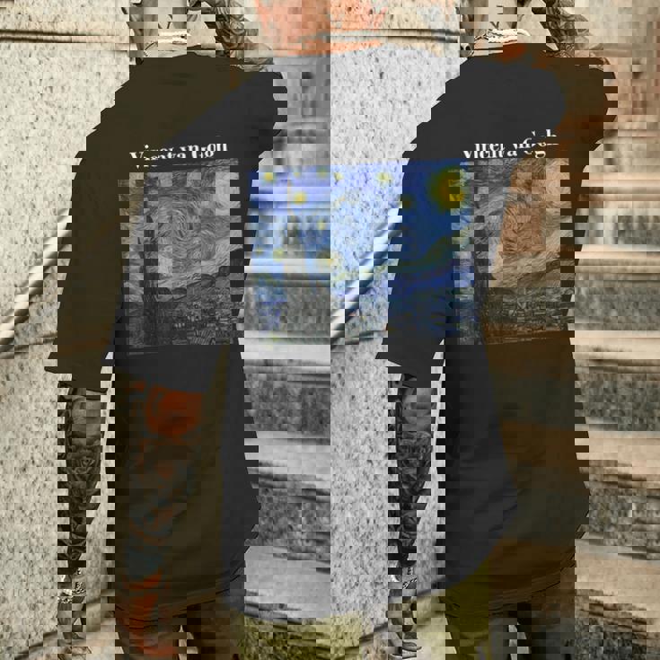 フィンセントファンゴッホの星月夜 メンズTシャツ バックプリント 彼への贈り物