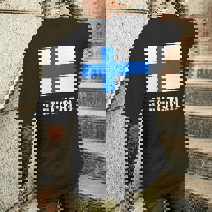 フィンランドの国旗 メンズTシャツ バックプリント 彼への贈り物