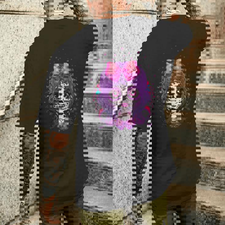 フェアリースケルトン 死者の日 Dia De Los Muertos ハロウィン メンズTシャツ バックプリント 彼への贈り物