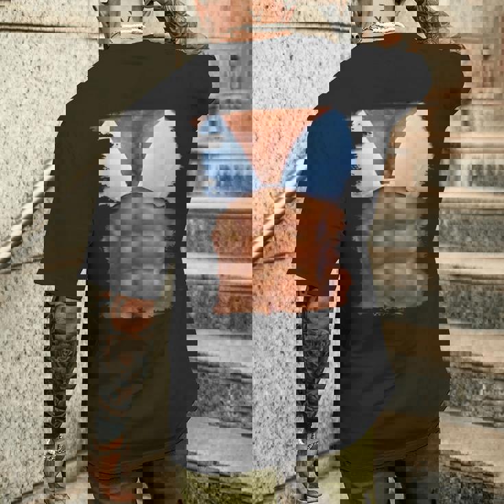 フェイク アブス ファニービキニ ボディマッスル 6パック 3D メンズTシャツ バックプリント 彼への贈り物