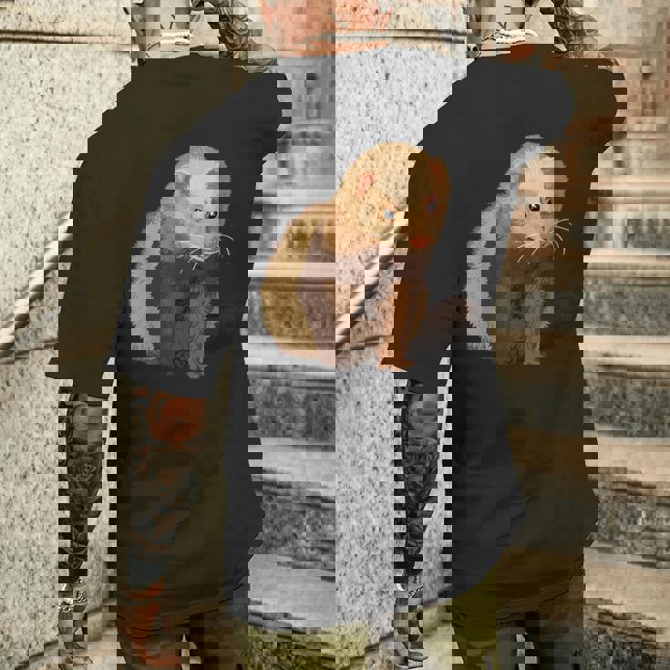 フェレットオーナーペットフェレット メンズTシャツ バックプリント 彼への贈り物