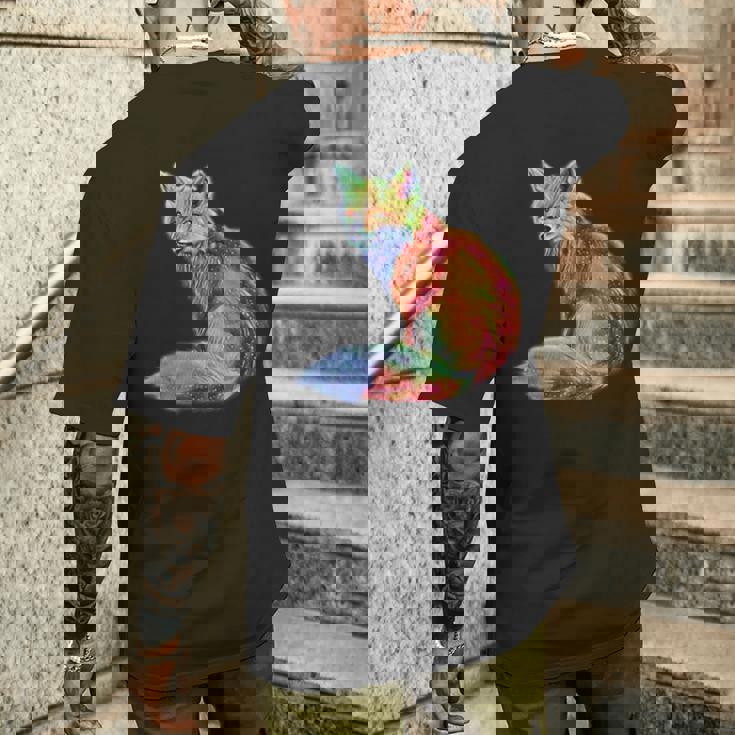 フォックス 賢いキツネ 森の動物たち メンズTシャツ バックプリント 彼への贈り物