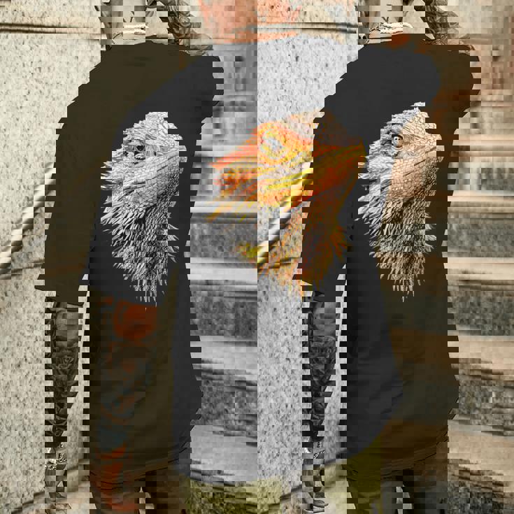 フトアゴヒゲトカゲ ポゴナ フトアゴヒゲトカゲ かわいいフトアゴヒゲトカゲ メンズTシャツ バックプリント 彼への贈り物