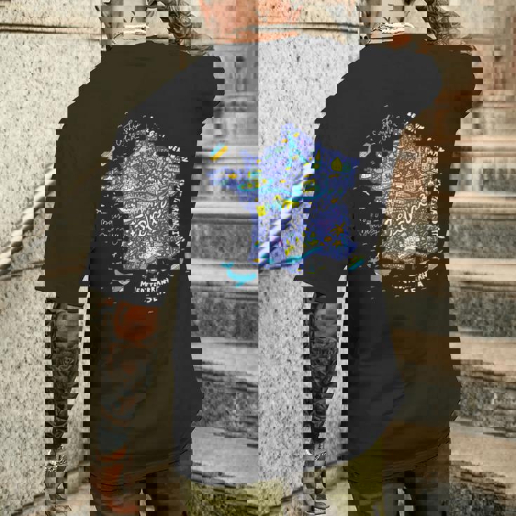 フランス 地図 ヨーロッパ パリ ツアー エッフェル フランス バケーション お土産 メンズTシャツ バックプリント 彼への贈り物