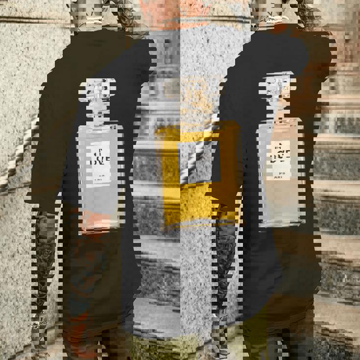 フランス香水ボトル メンズTシャツ バックプリント 彼への贈り物