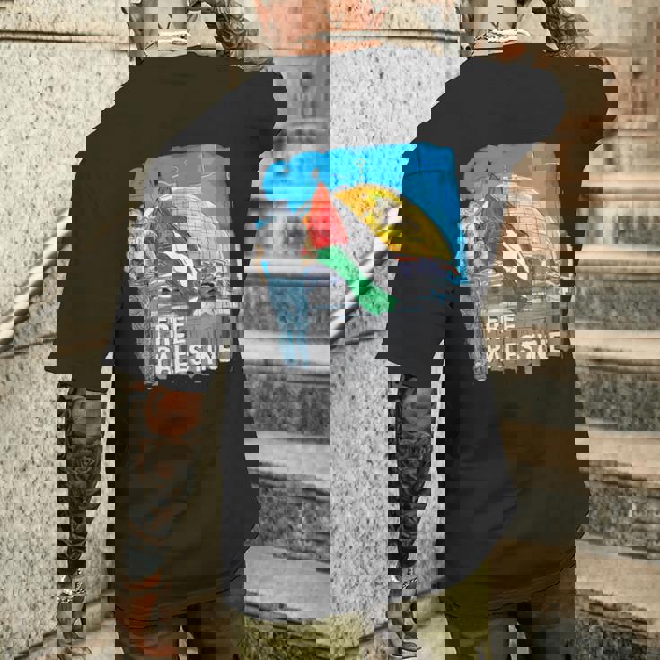 フリー・パレスチナ セーブ・ガザ メンズTシャツ バックプリント 彼への贈り物